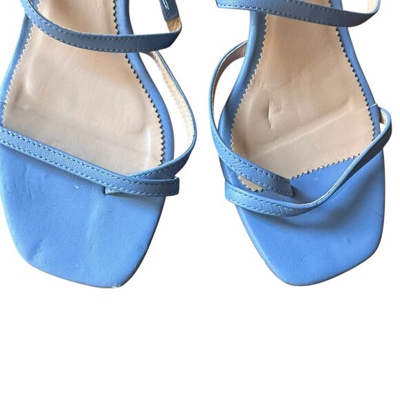 JCREW Leather Strap Sandal Hydrangea Blue Sz 8.5 - Picture 3 of 4